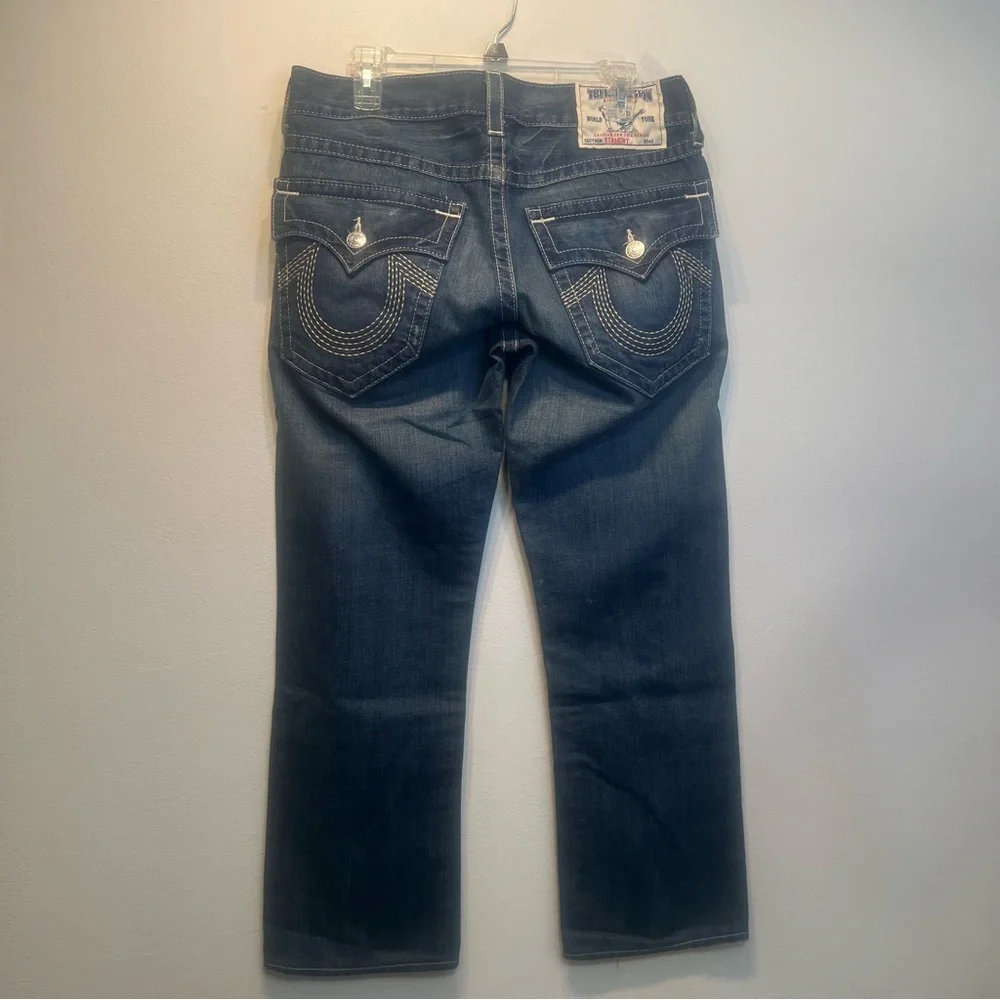 True Religion Jeans World Tour Section Straight Blue Denim Mens Size 31 USA Made